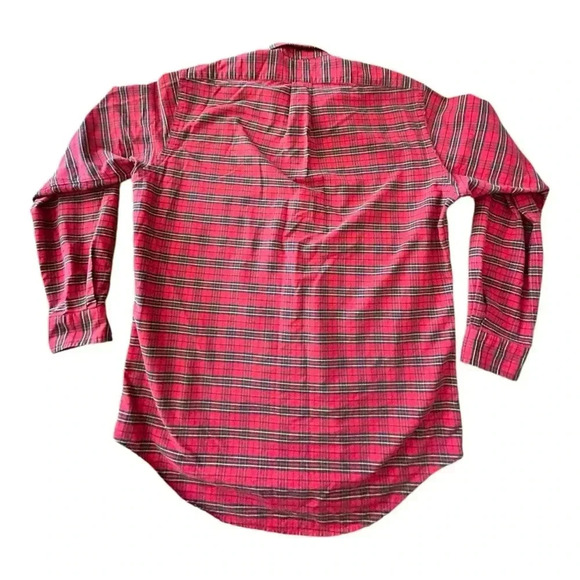 RALPH LAUREN Red Plaid Button Up Shirt sz M Medium Weight 100% Cotton Tartan - Picture 4 of 9